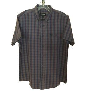Brixton Men's Plaid Button Down casual Shirt Medium
